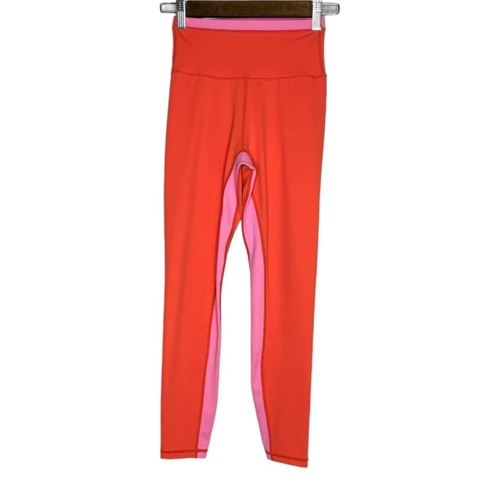 Wilo Bright Orange and Pink Athletic Activewear Leggings Size XS